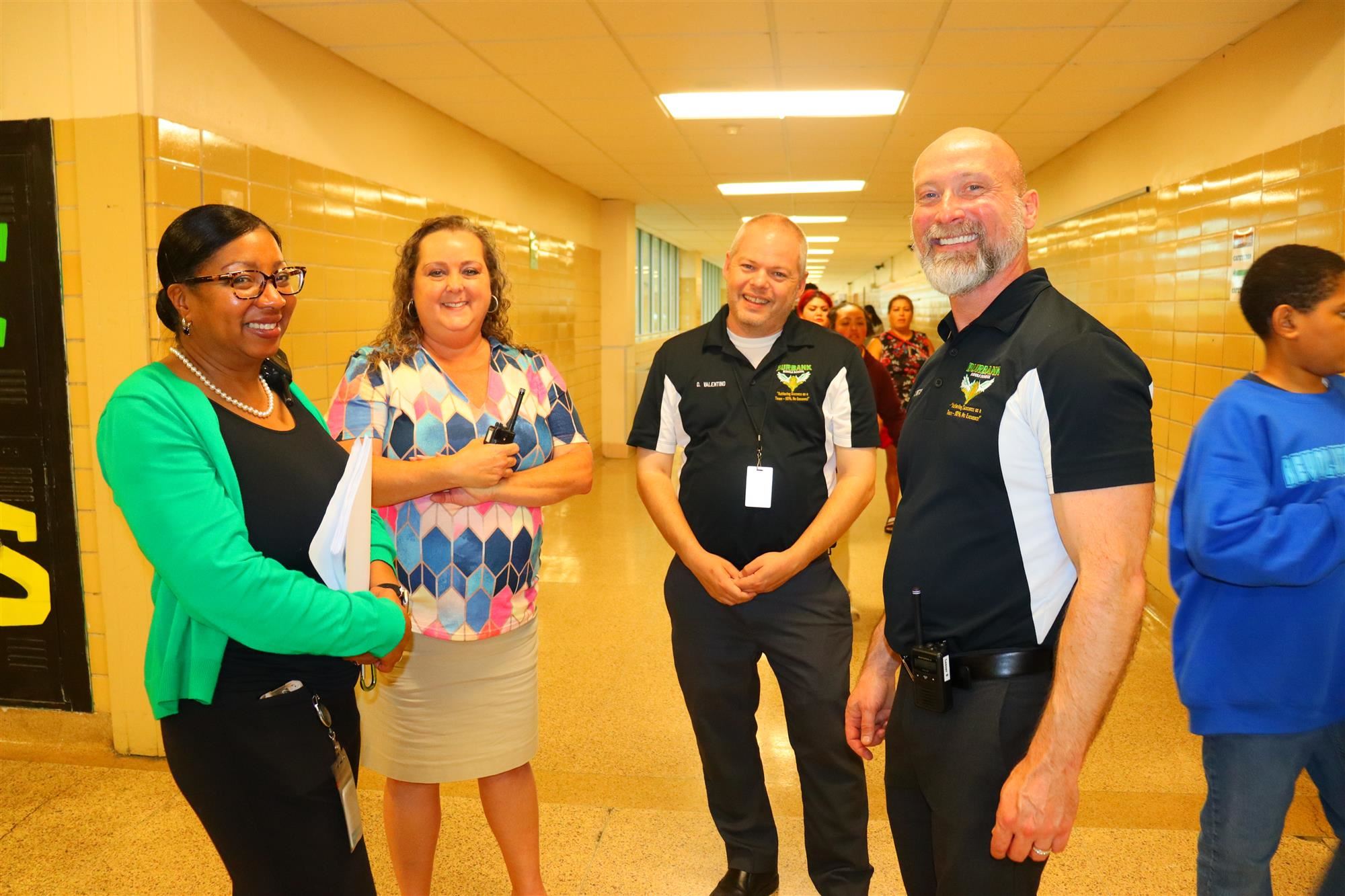 Ms Boswell Ms Dean Mr Valentino and Principal Knittle